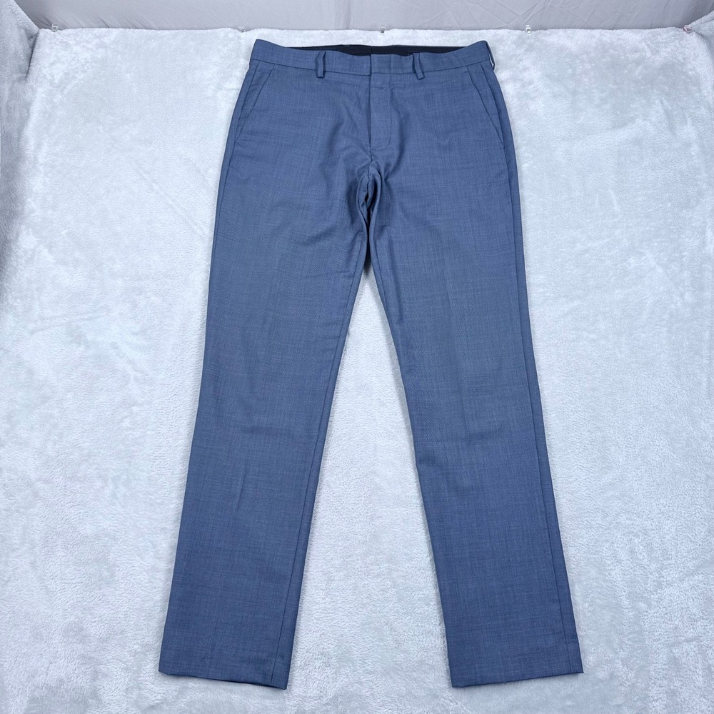 J Crew Thompson 100% Wool Dress Pants Mens 32x32 Blue Slim‎ Fit Trousers Slacks